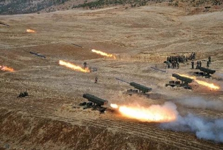 Pháo dàn phản lực của Triều Tiên tập trận gần biên giới Hàn Quốc | bắc ninh